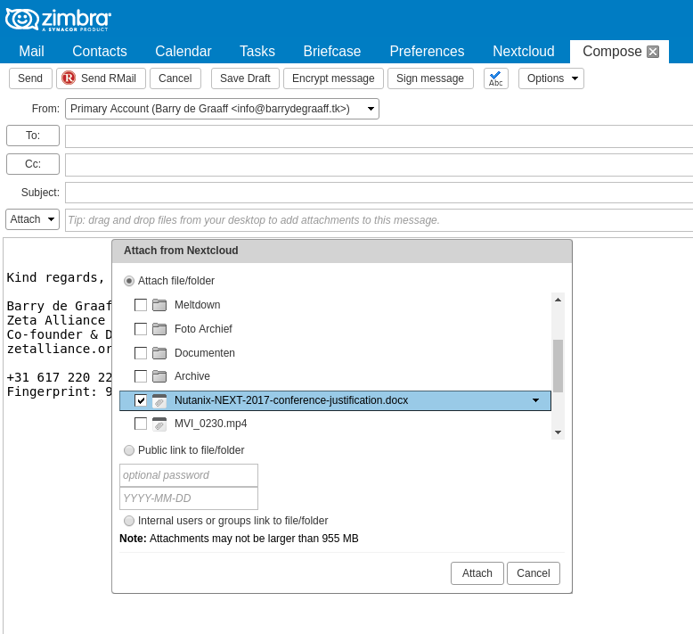 Zeta Alliance - Zimbra WebDAV Client